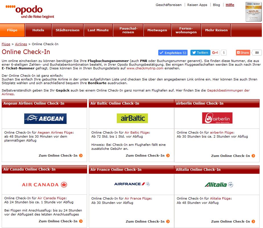 online check-in, web check-in, opodo check-in, 