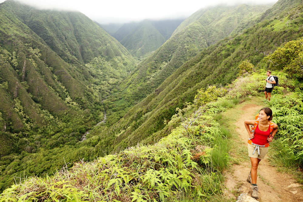 maui, waihee ridge trail, hawaii, wandern, berge, grün