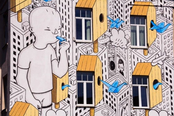 Vilnius, Streetart, Millo, Mural, Paper Birds