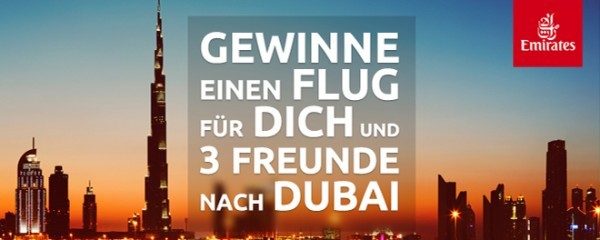 Gewinnt einen Emirates-Flug für 4 Personen nach Dubai