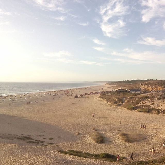 praia do meco, portugal, alfarim, strand, atlantik, dünen