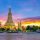 Untergang in Bangkok mit Tempel-Aussicht