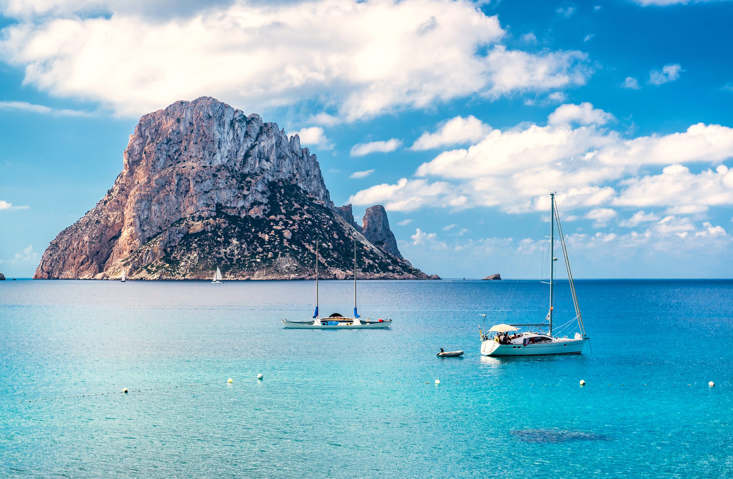 Ibiza landscape with blue waters